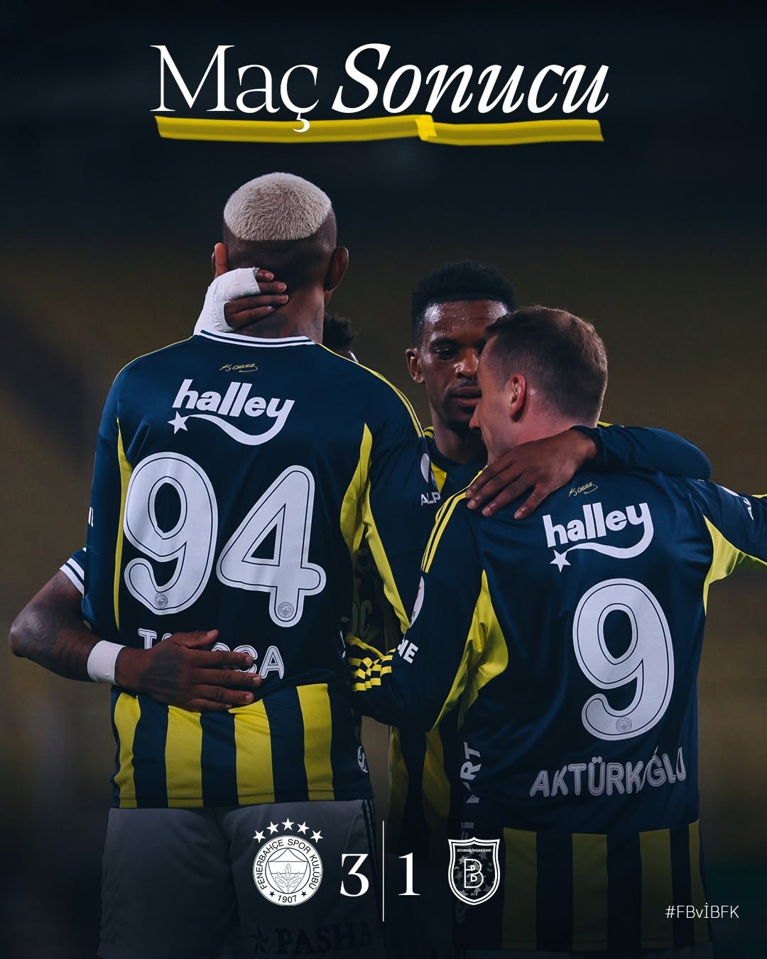 Fenerbahçe, RAMS Başakşehir'i 3-1 Mağlup Etti