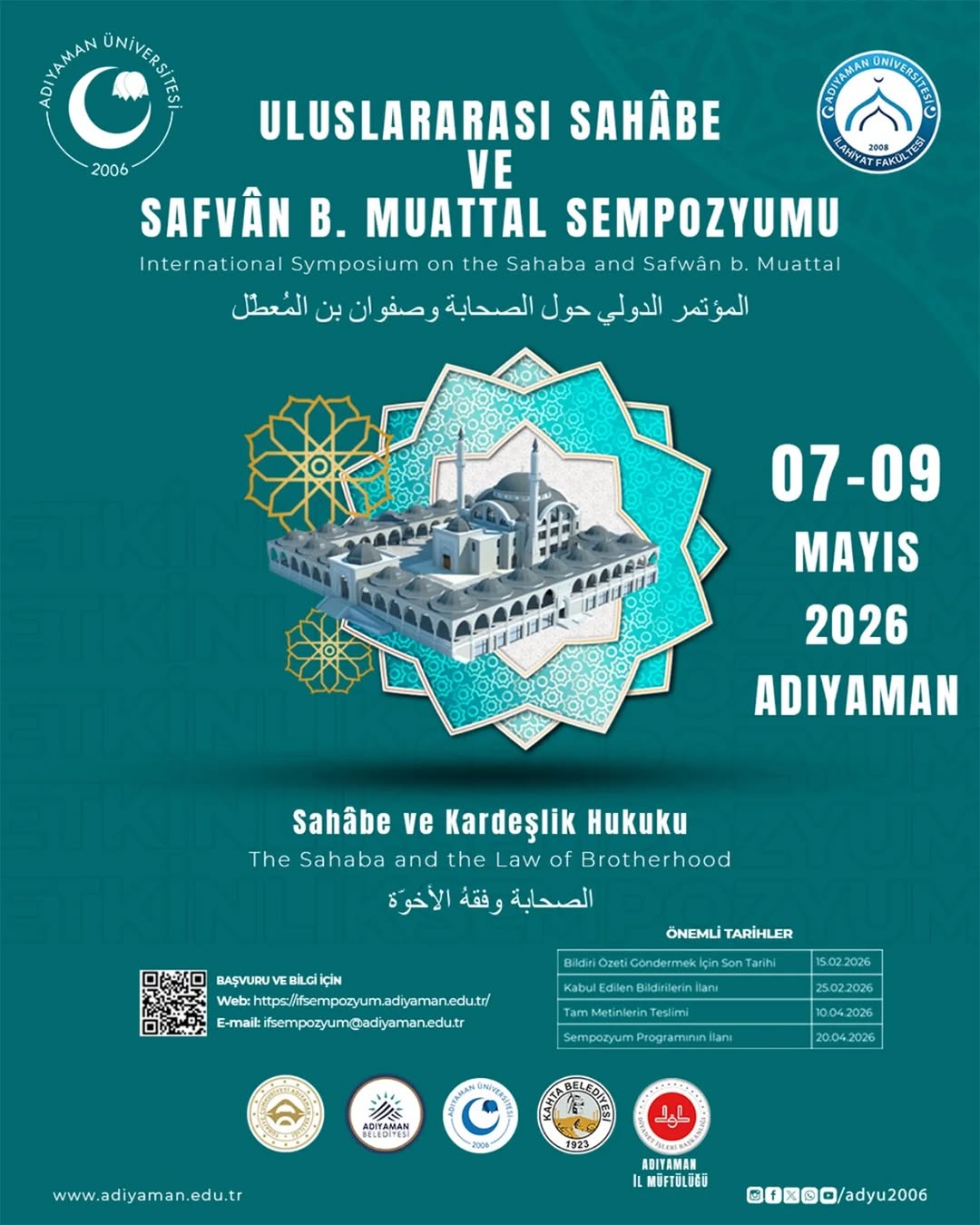 Adıyaman Üniversitesi'nin Ev Sahipliği Yaptığı Uluslararası Sahâbe ve Safvân b. Muattal Sempozyumu