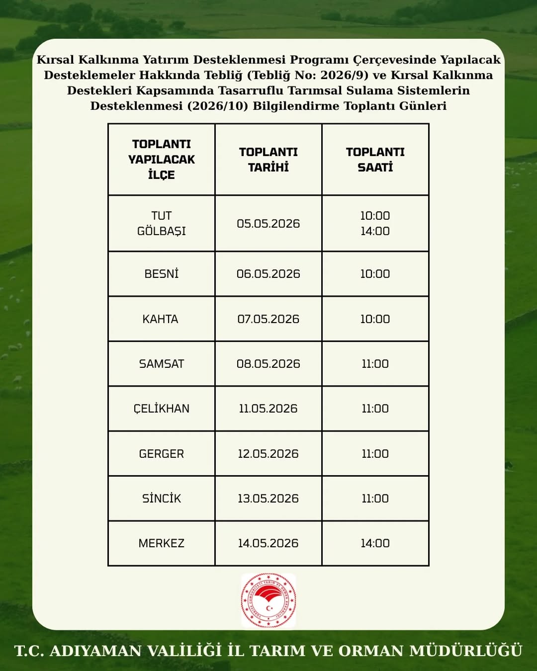 Kırsal Kalkınma Yatırım Desteklenmesi Programı Çerçevesinde Yapılacak Desteklemeler Hakkında Tebliğ