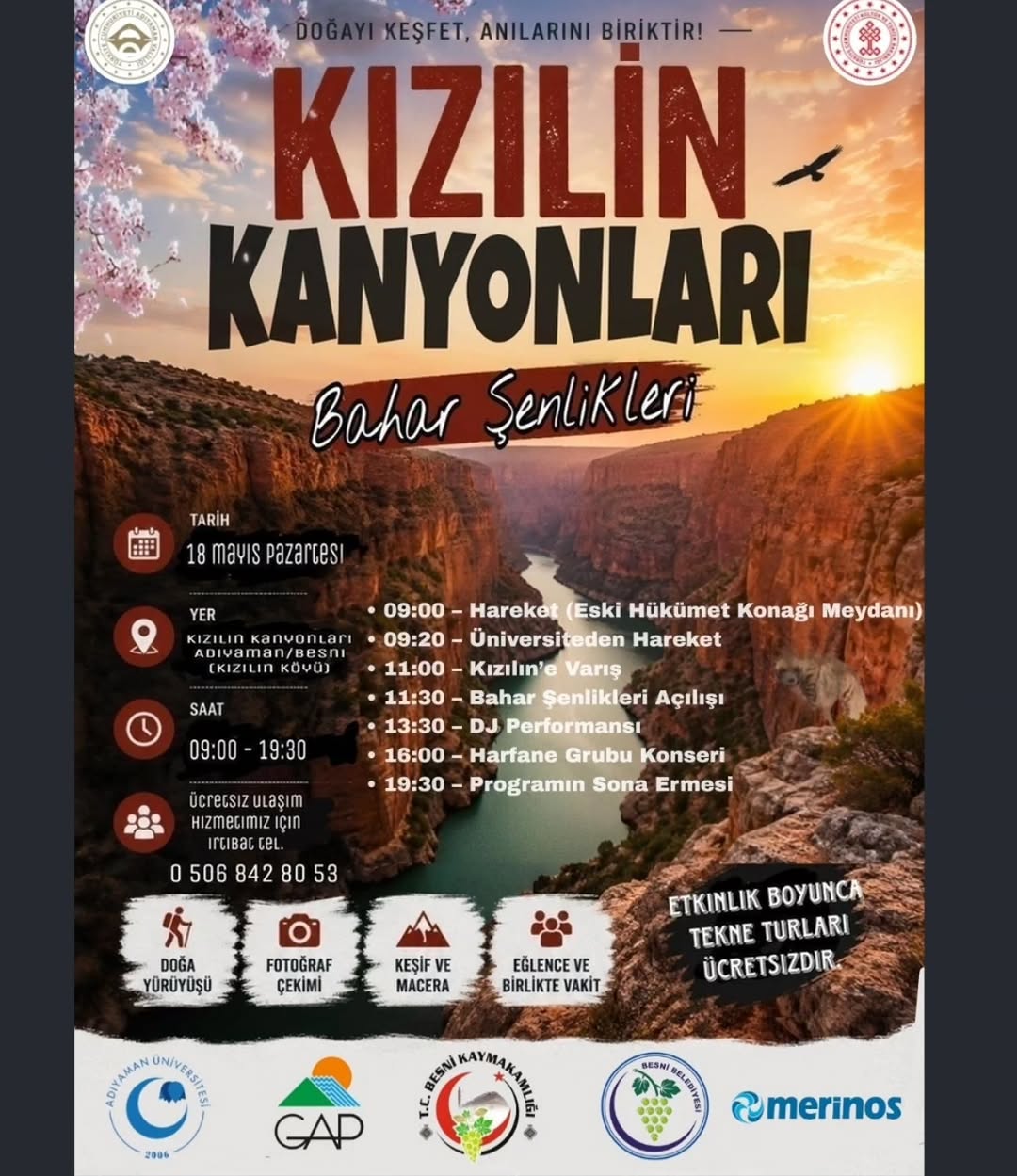 Kızılın Kanyonları'nda Bahar Şenliklerine Davet
