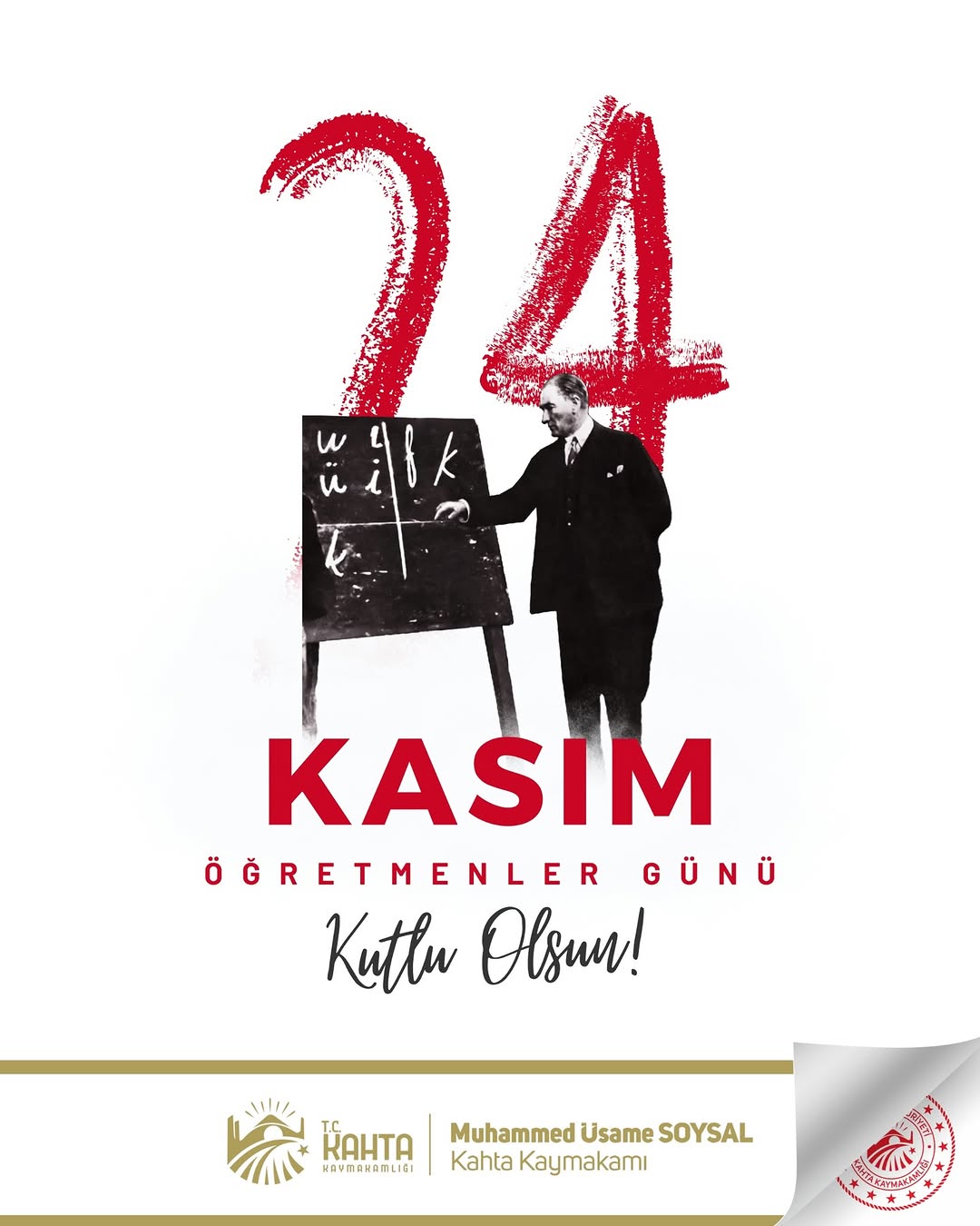 Kahta Kaymakamlığı'ndan 24 Kasım Öğretmenler Günü Kutlaması