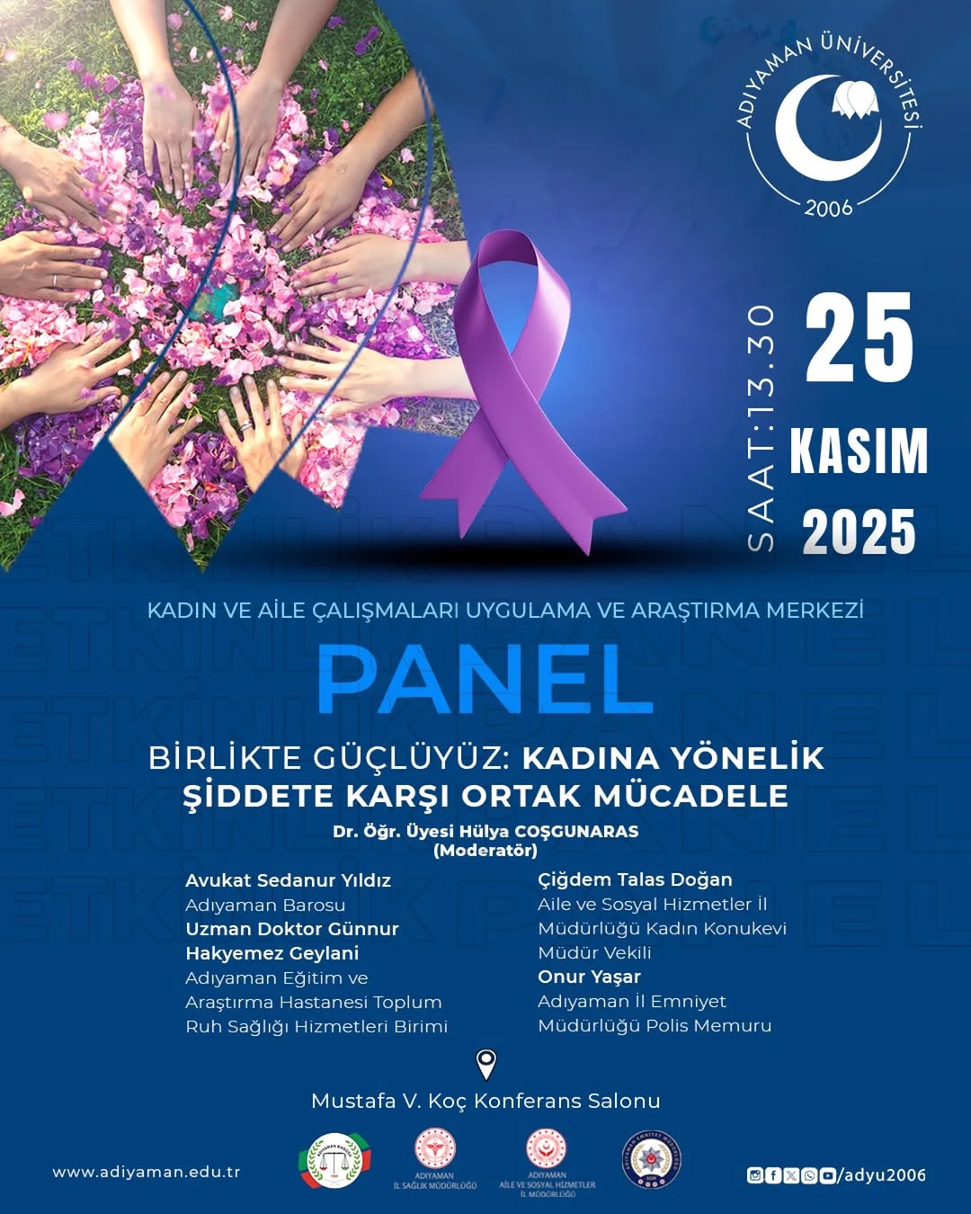 Üniversitemizden Kadına Yönelik Şiddete Karşı Panel Duyurusu