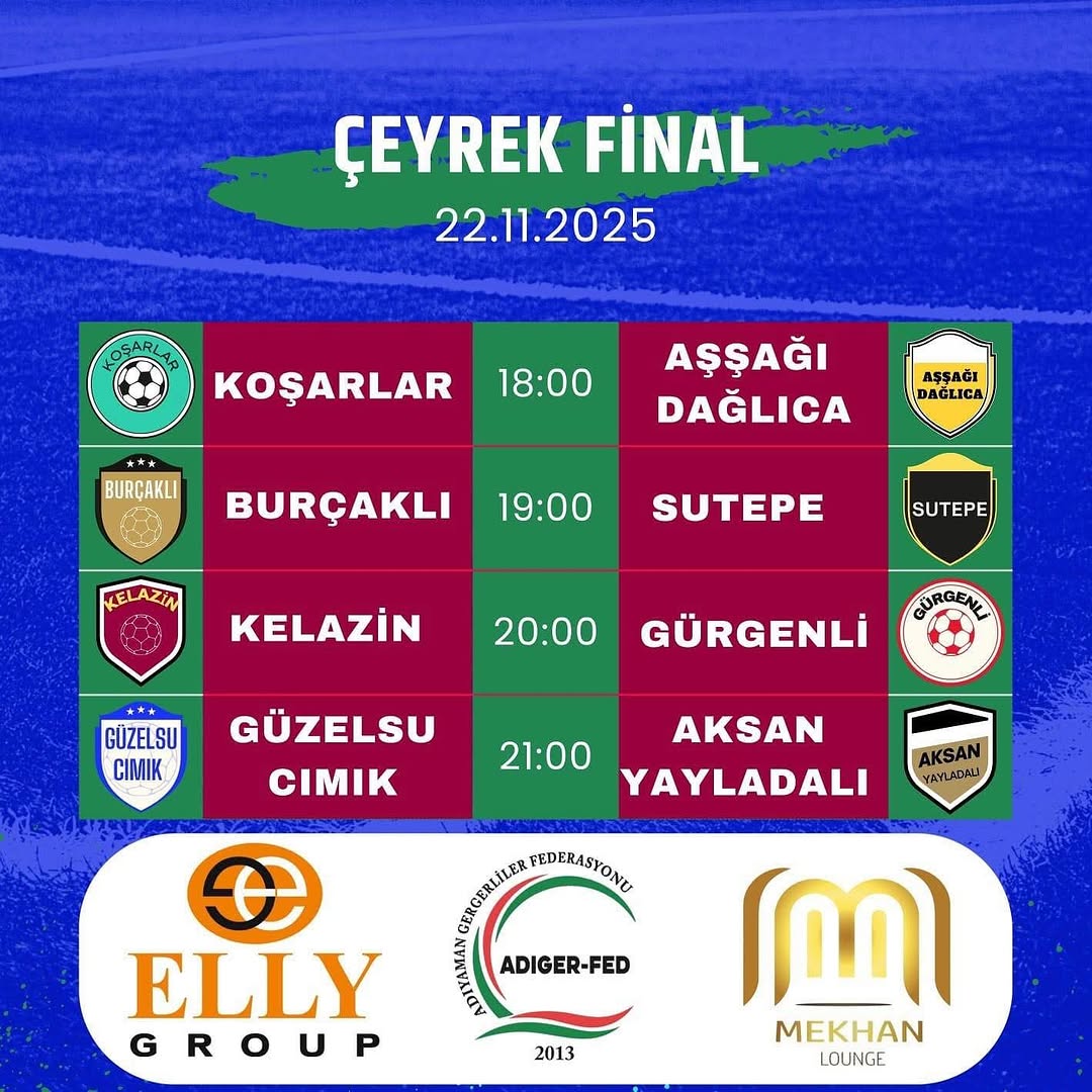 MEKHAN KAFE & ELLY GROUP 2025 ADIGER-FED FUTBOL TURNUVASI'nda Heyecan Dorukta!