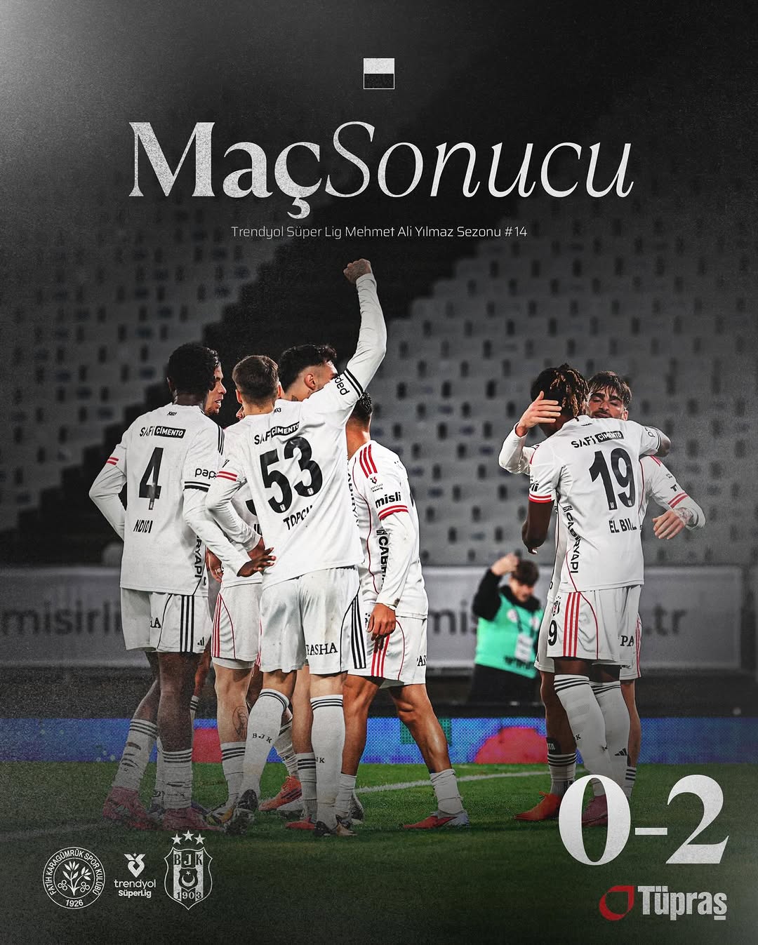 Beşiktaş, Fatih Karagümrük'ü deplasmanda 2-0 mağlup etti
