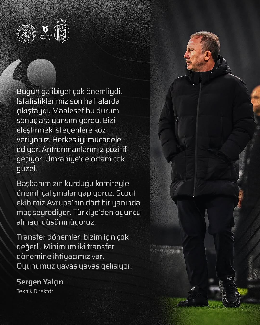 Sergen Yalçın'dan Fatih Karagümrük Maçı Sonrası Değerlendirme