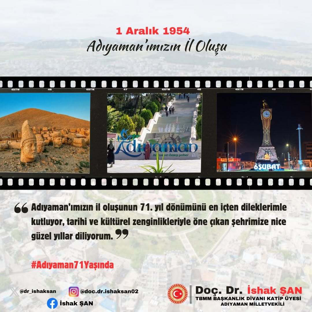 Adıyaman’ın 71. Kuruluş Yıl Dönümü Kutlamaları