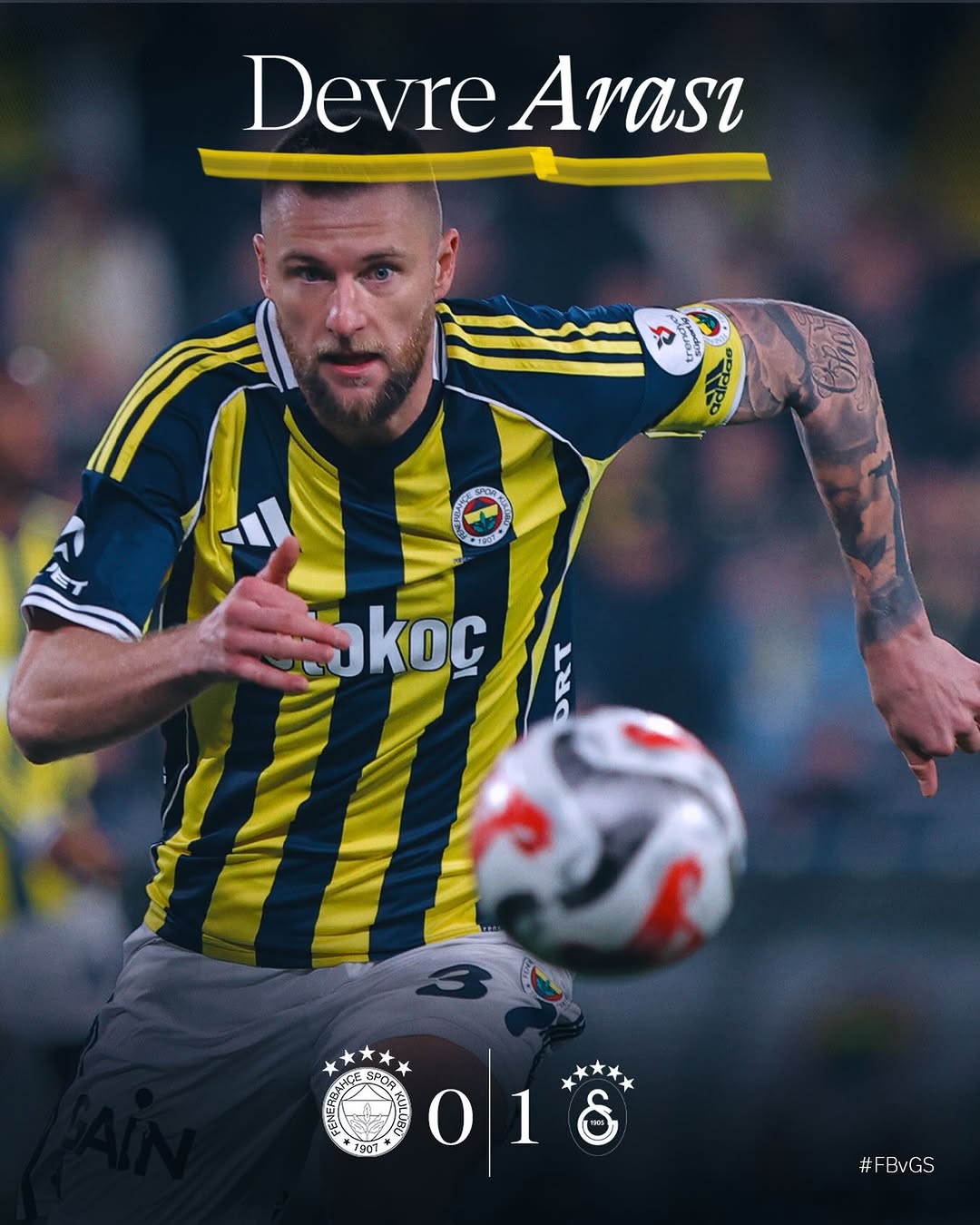 Fenerbahçe-Galatasaray Derbisinin İlk Yarı Sonucu: 0-1