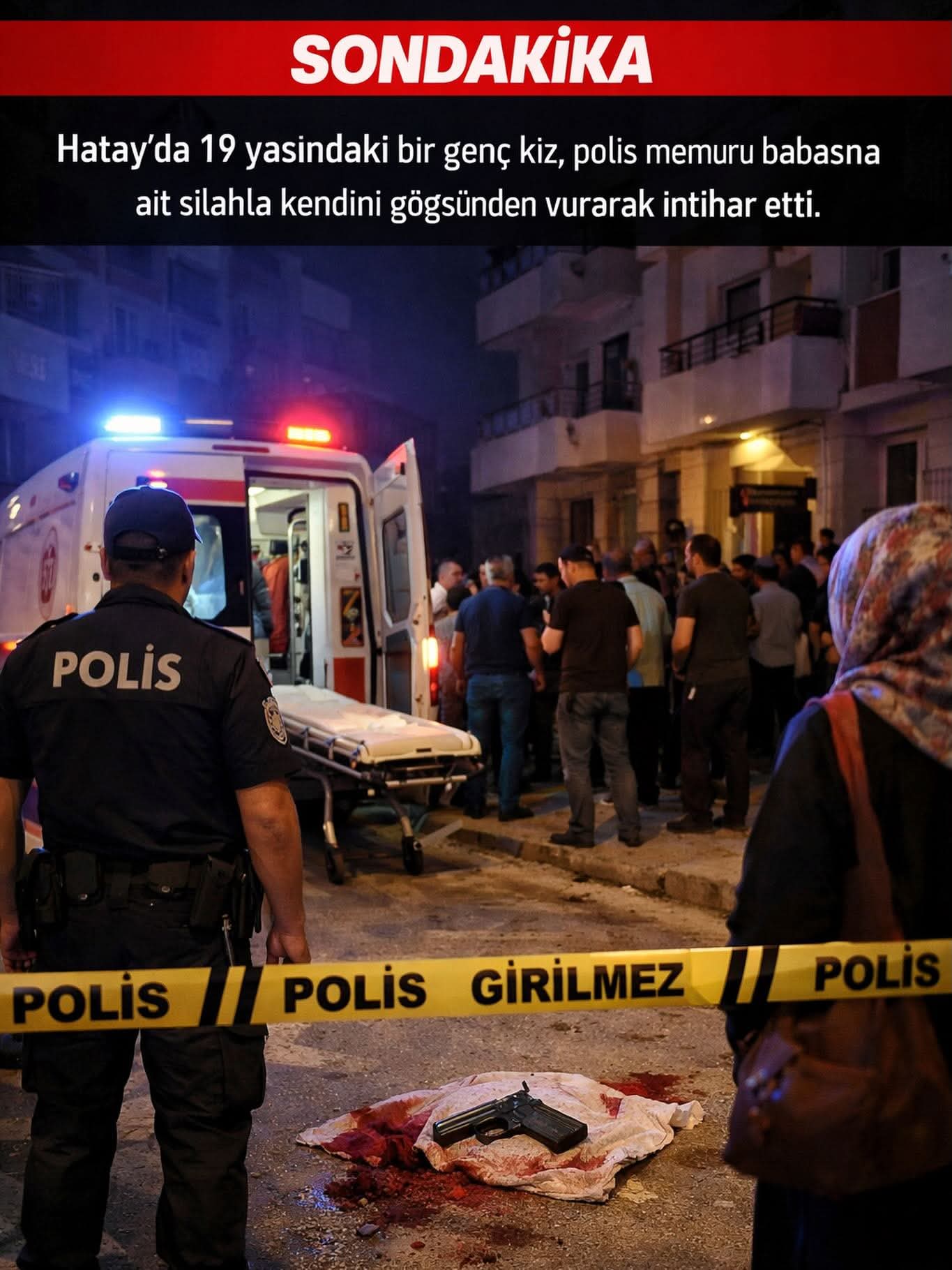 Hatay’da Polis Memuru Babasına Ait Silahla Kendini Vuran 19 Yaşındaki Kız, Kaldırıldığı Hastanede  Hayatını Kaybetti