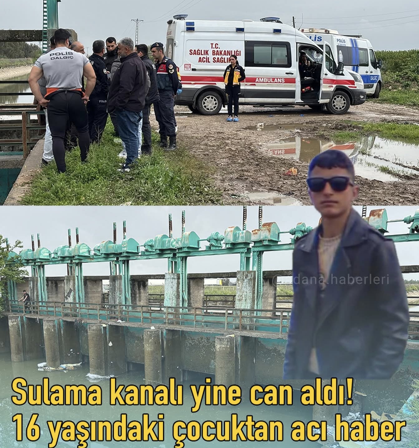 Adana’da dün sulama kanalına giren ve kaybolan 16 yaşındaki çocuğun cansız bedeni suya girdiği yerden 8 kilometre uzaklıkta bulundu.