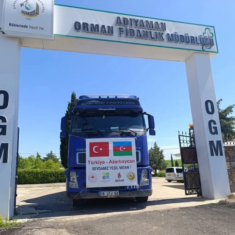 Adıyaman Orman Fidanlık Müdürlüğü’nde yetiştirilen binlerce fidan, kardeş ülke Azerbaycan’a gönderilmek üzere yola çıkarıldı. - 1