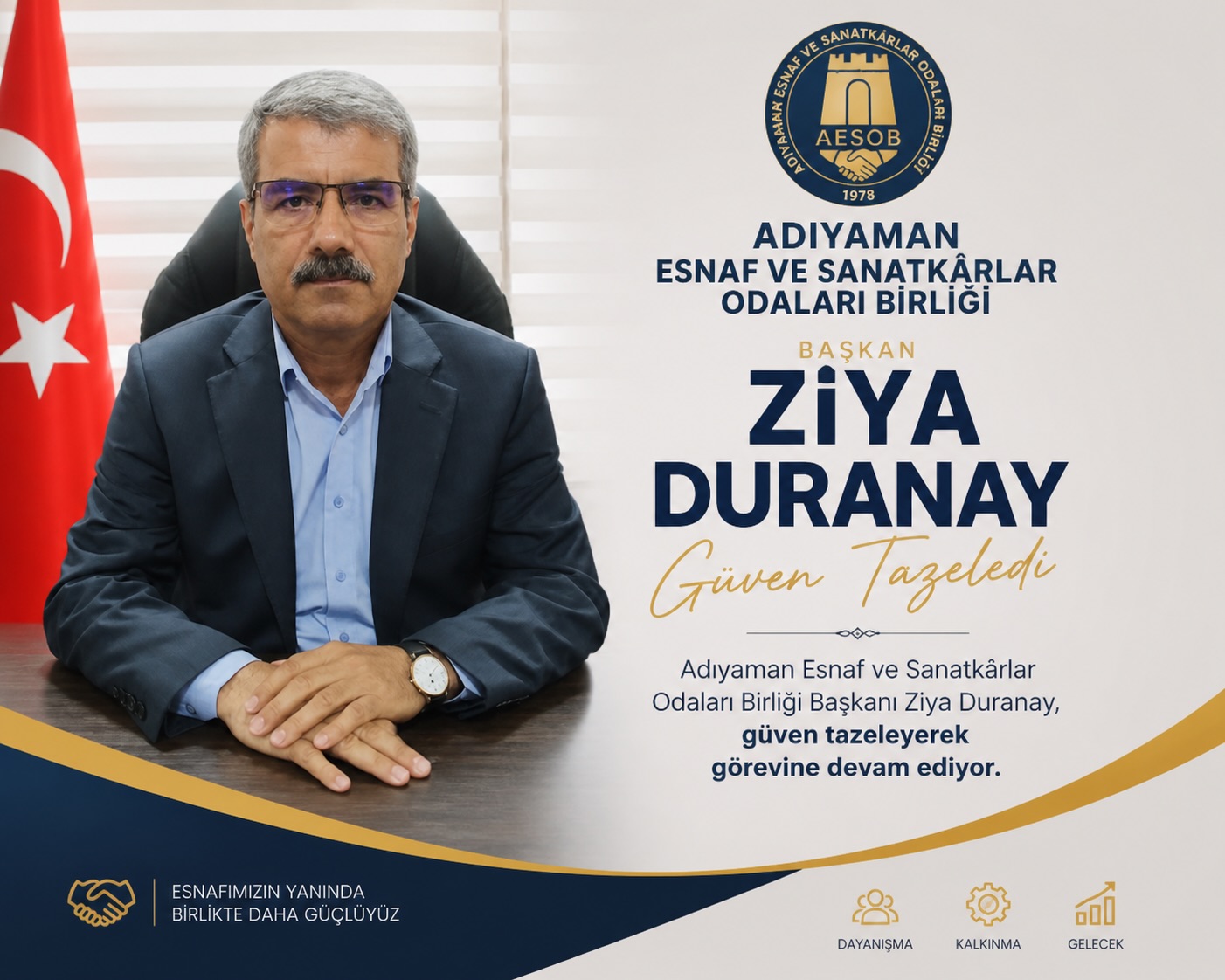 Adıyaman Esnaf ve Sanatkârlar Odaları Birliği’nde Seçim Tamamlandı.